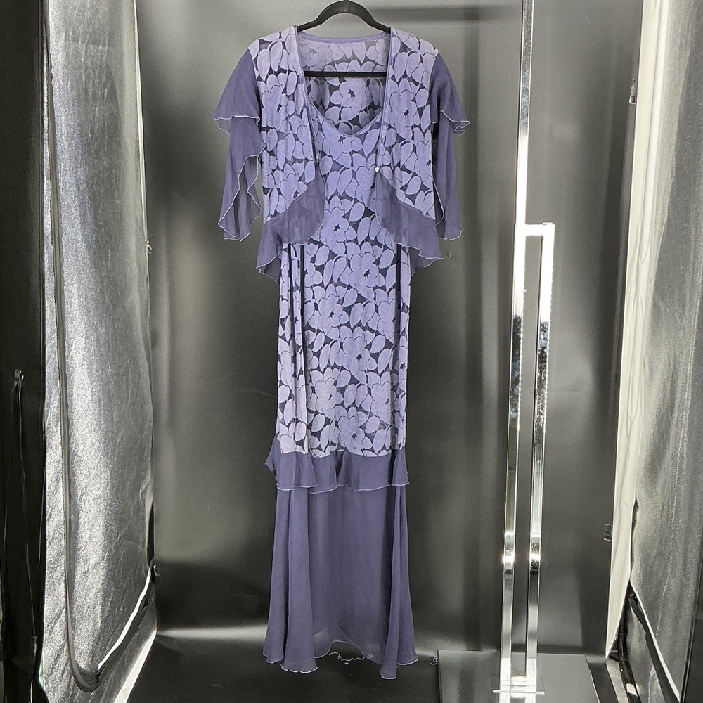 Elegant Purple Floral Wedding Dress